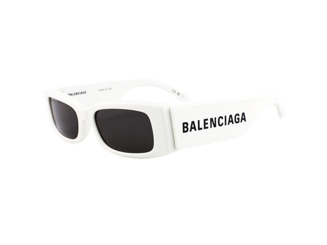 Balenciaga Balenciaga BB0260S-003-56 Sunglasses In White Acetate Frame-Logo With Grey Lenses - view 4
