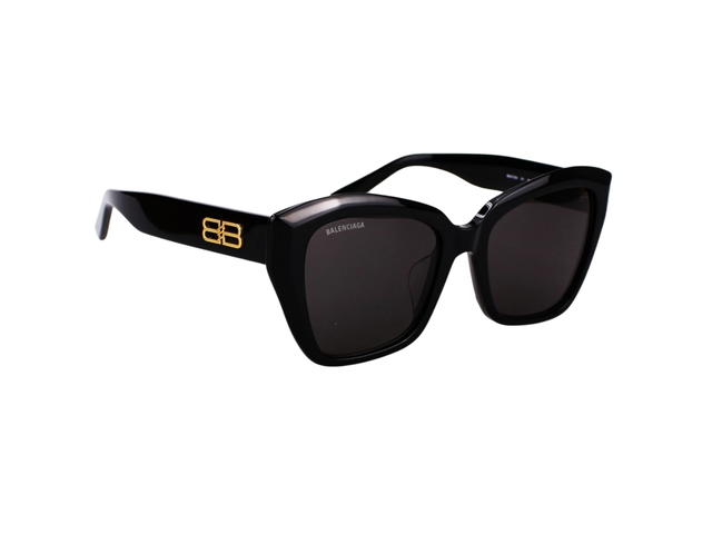 Balenciaga Balenciaga BB0273SA-001-55 Sunglasses In Black Acetate Frame-Gold BB With Grey Lenses - view 3