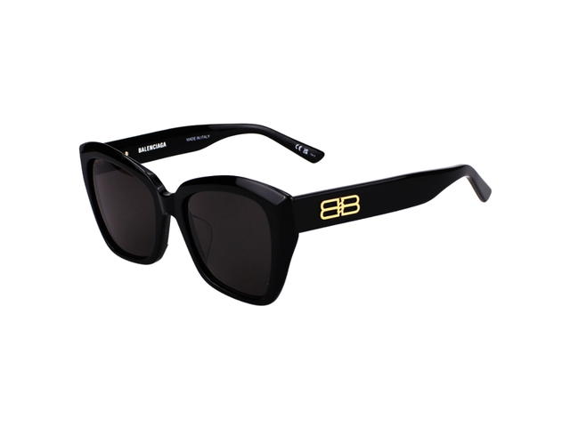 Balenciaga Balenciaga BB0273SA-001-55 Sunglasses In Black Acetate Frame-Gold BB With Grey Lenses - view 4