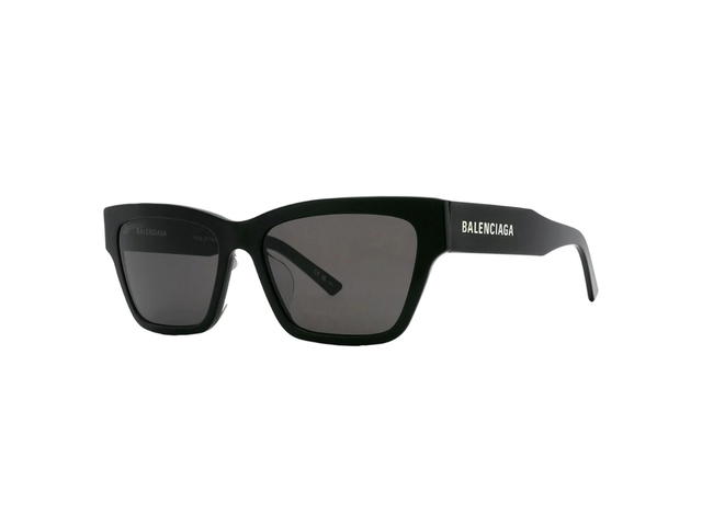 Balenciaga Balenciaga BB0307SA-001 Sunglasses In Black Acetate Frame-Logo Lettering With Grey Lenses - view 2
