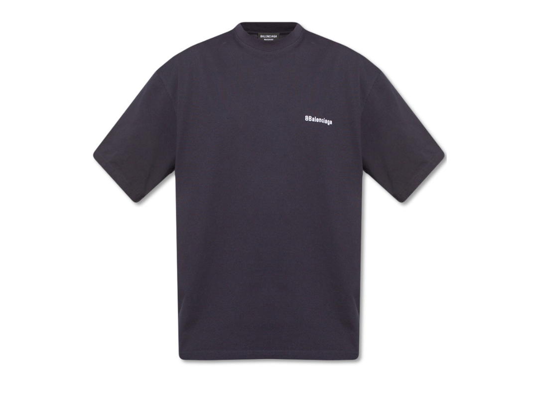Balenciaga Balenciaga BBalenciaga Logo T-shirt In Navy Blue Cotton With White Logo