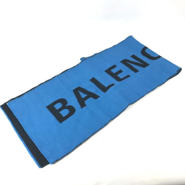 Balenciaga BALENCIAGA Bicolor logo  Scarf wool blue/Black - view 2