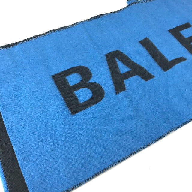Balenciaga BALENCIAGA Bicolor logo  Scarf wool blue/Black - view 3