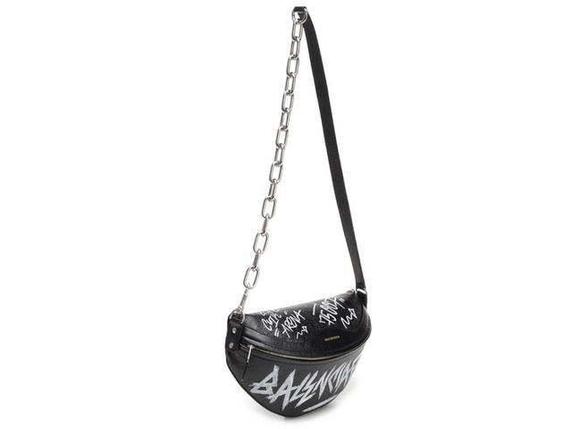 Balenciaga Balenciaga Black And White Souvenir XS Graffiti Leather Belt Bag - view 3