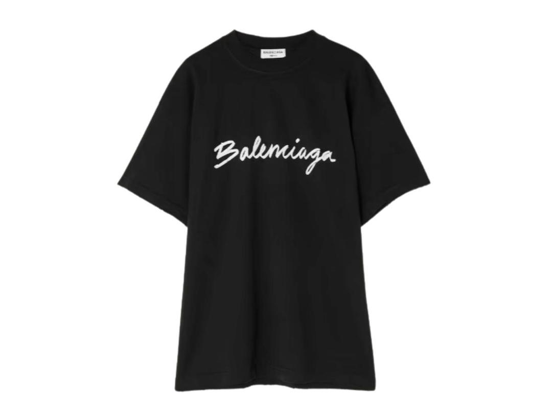 Balenciaga Balenciaga Black Crewneck T-Shirt With Logo