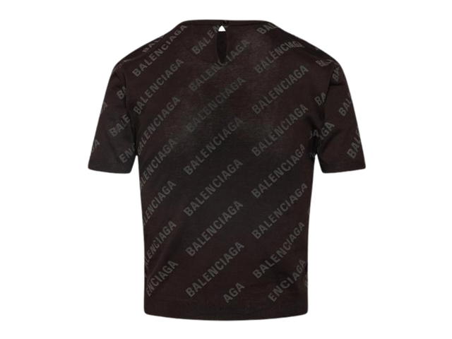 Balenciaga Balenciaga T-Shirt With Brand Name Pattern Black - view 2