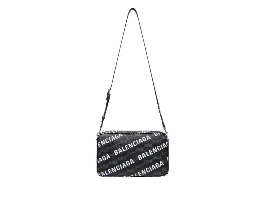 Balenciaga Balenciaga Camera Bag In BB Monogram Coated Canvas Black White