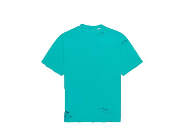 Balenciaga Balenciaga Caps Destroyed Flatground T-shirt Navy White (SS21) - view 2