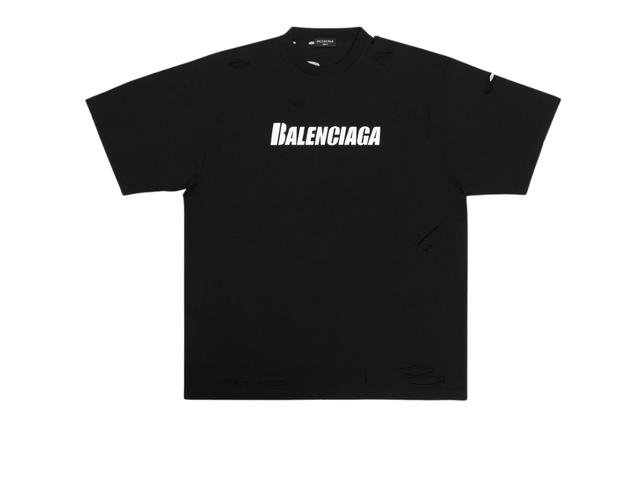 Balenciaga Balenciaga Caps Boxy Fit T-Shirt In Cotton Vintage Black - view 1