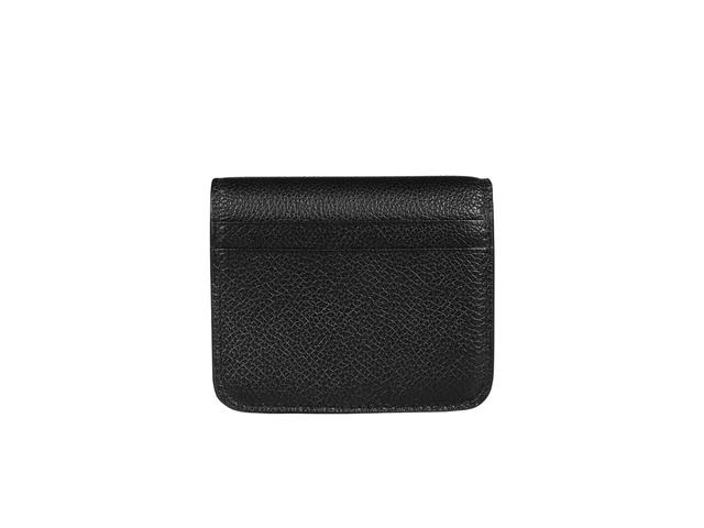 Balenciaga Balenciaga Cash Flap Coin And Card Holder In Black Grained Calfskin With Printed Logo - view 2