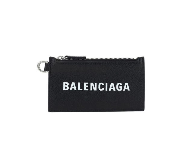 Balenciaga Balenciaga Cash Keyring Card Holder In Small Grain Calfskin Black - view 1