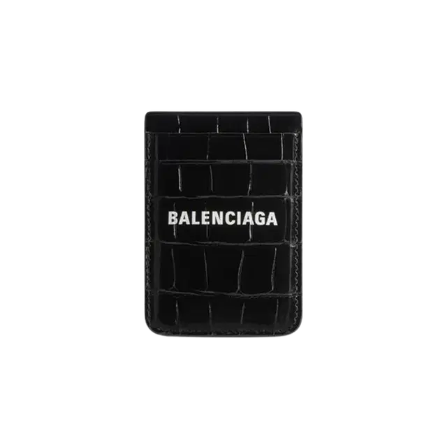 Balenciaga Balenciaga Cash Magnet Card Holder Crocodile Embossed Black - view 2