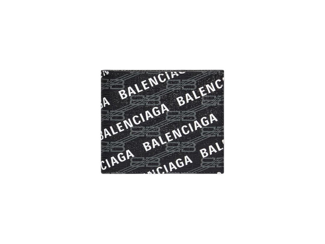 Balenciaga Balenciaga Cash Square Folded Wallet In BB Monogram Coated Canvas Black