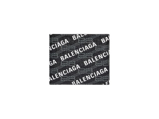 Balenciaga Balenciaga Cash Square Folded Wallet In BB Monogram Coated Canvas Black - view 3