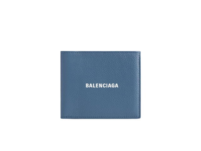 Balenciaga Balenciaga Cash Square Folded Wallet In Grained Calfskin With 8 Card Slots 2 Bill Pockets Blue White - view 1