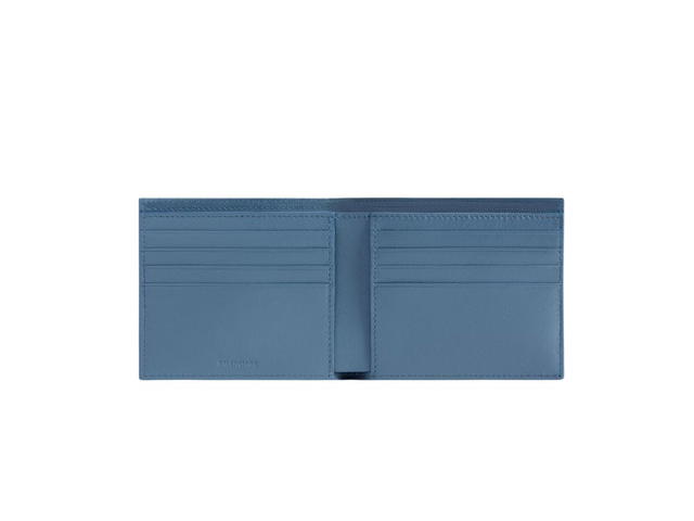 Balenciaga Balenciaga Cash Square Folded Wallet In Grained Calfskin With 8 Card Slots 2 Bill Pockets Blue White - view 2