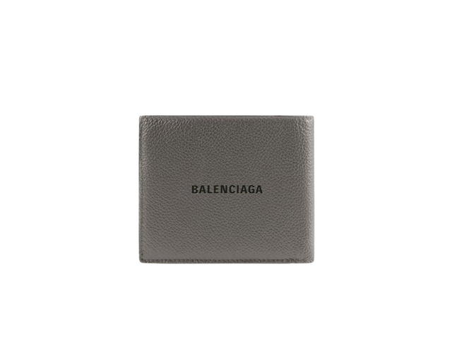 Balenciaga Balenciaga Cash Square Folded Wallet In Grained Calfskin With 8 Card Slots 2 Bill Pockets Dark Grey Black - view 1