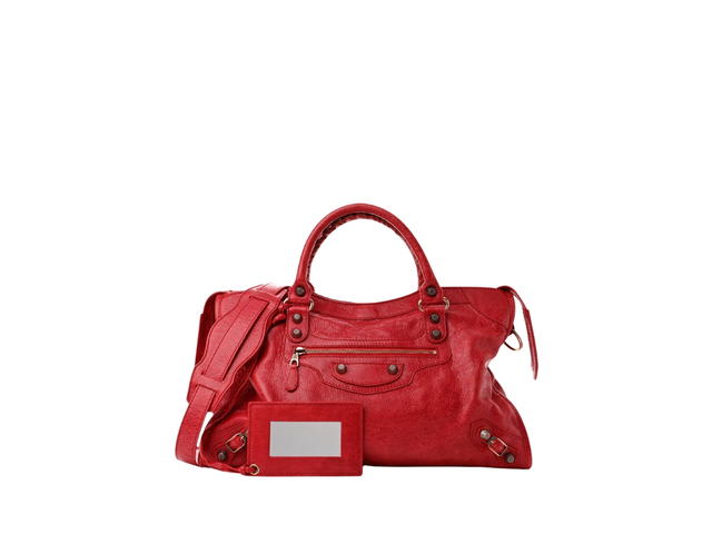 Balenciaga Balenciaga City Agneau Giant 12 In Leather With Rose Gold Hardware Rouge Coquelicot - view 1
