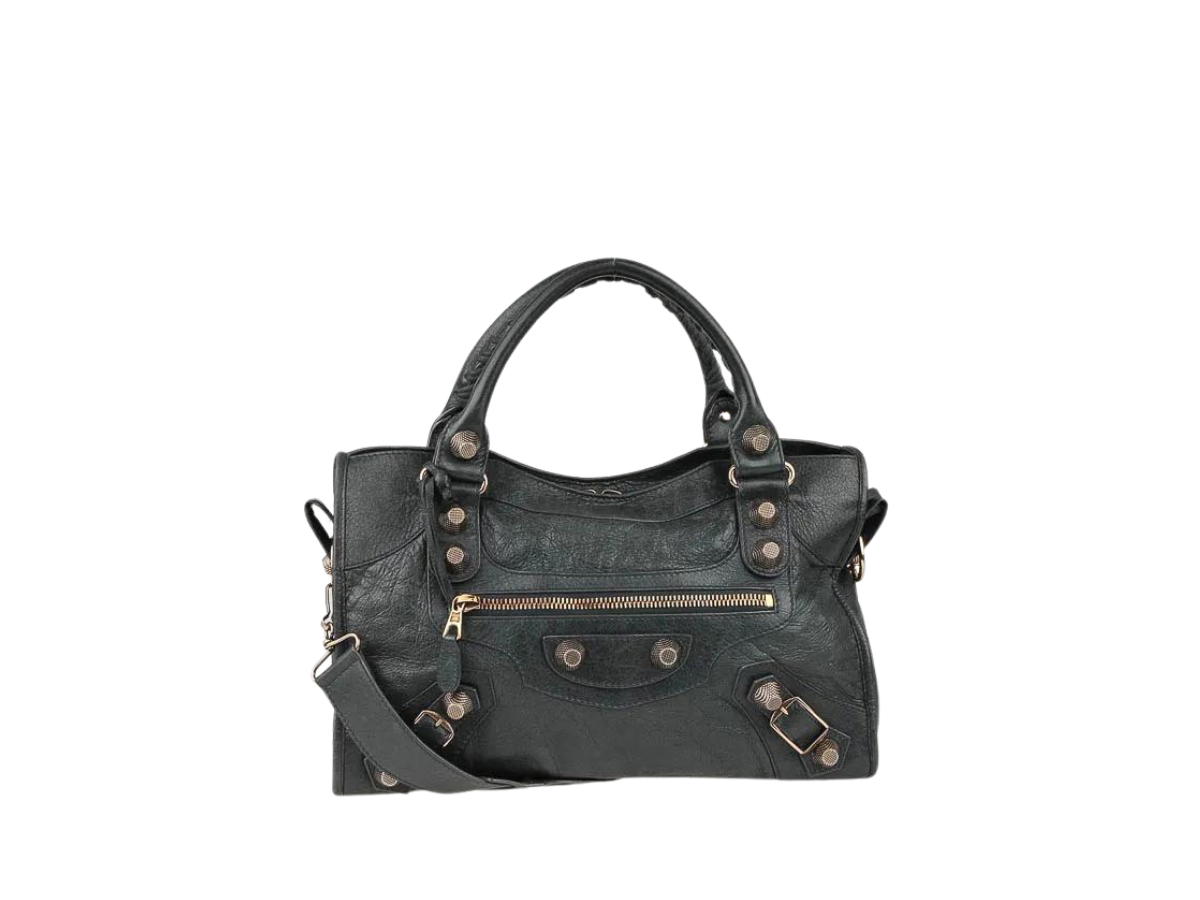 Balenciaga Balenciaga City Bag In Lambskin Leather With Rose Gold Hardware Anthracite