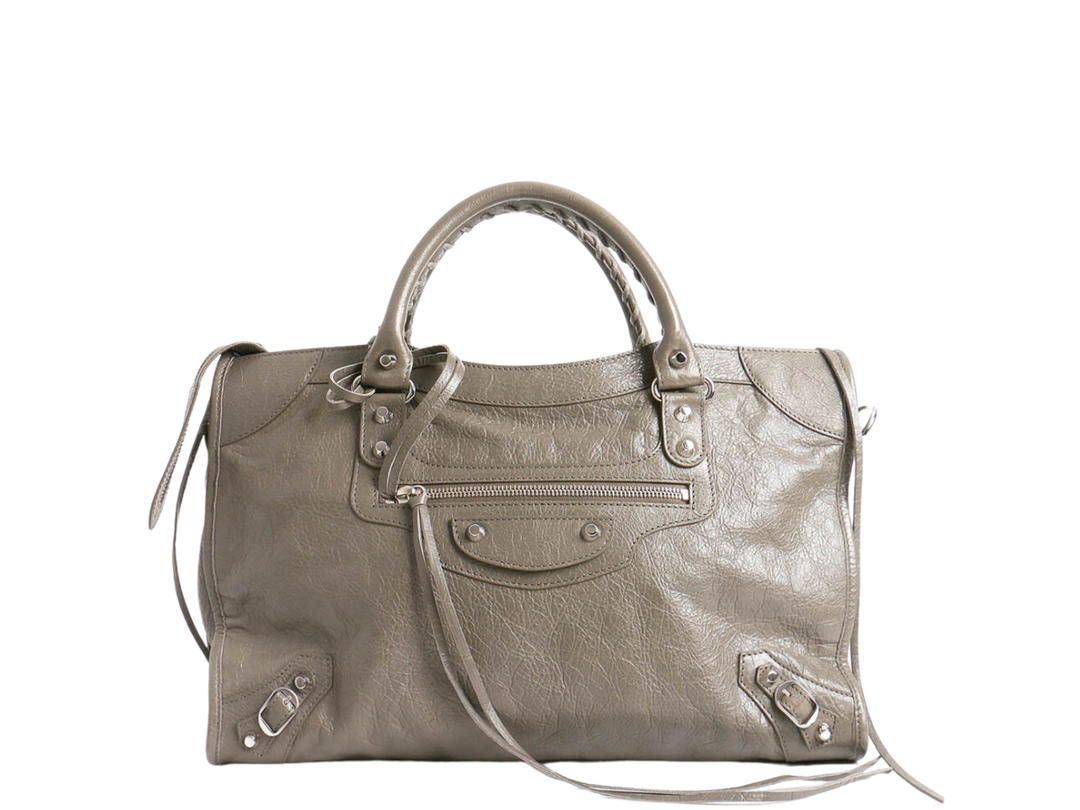 Balenciaga Balenciaga Classic City Bag In Leather With Silver Hardware Grey