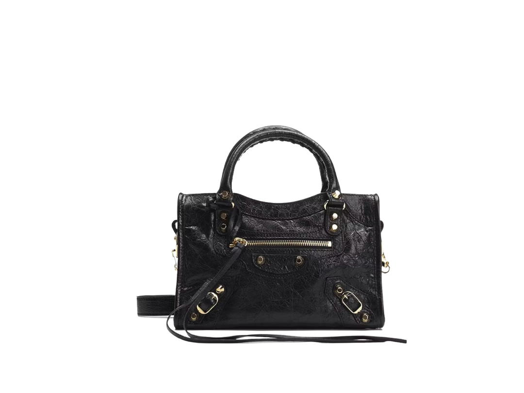 Balenciaga Balenciaga Classic City Mini Bag In Lamb Leather With Gold-Tone Hardware Black