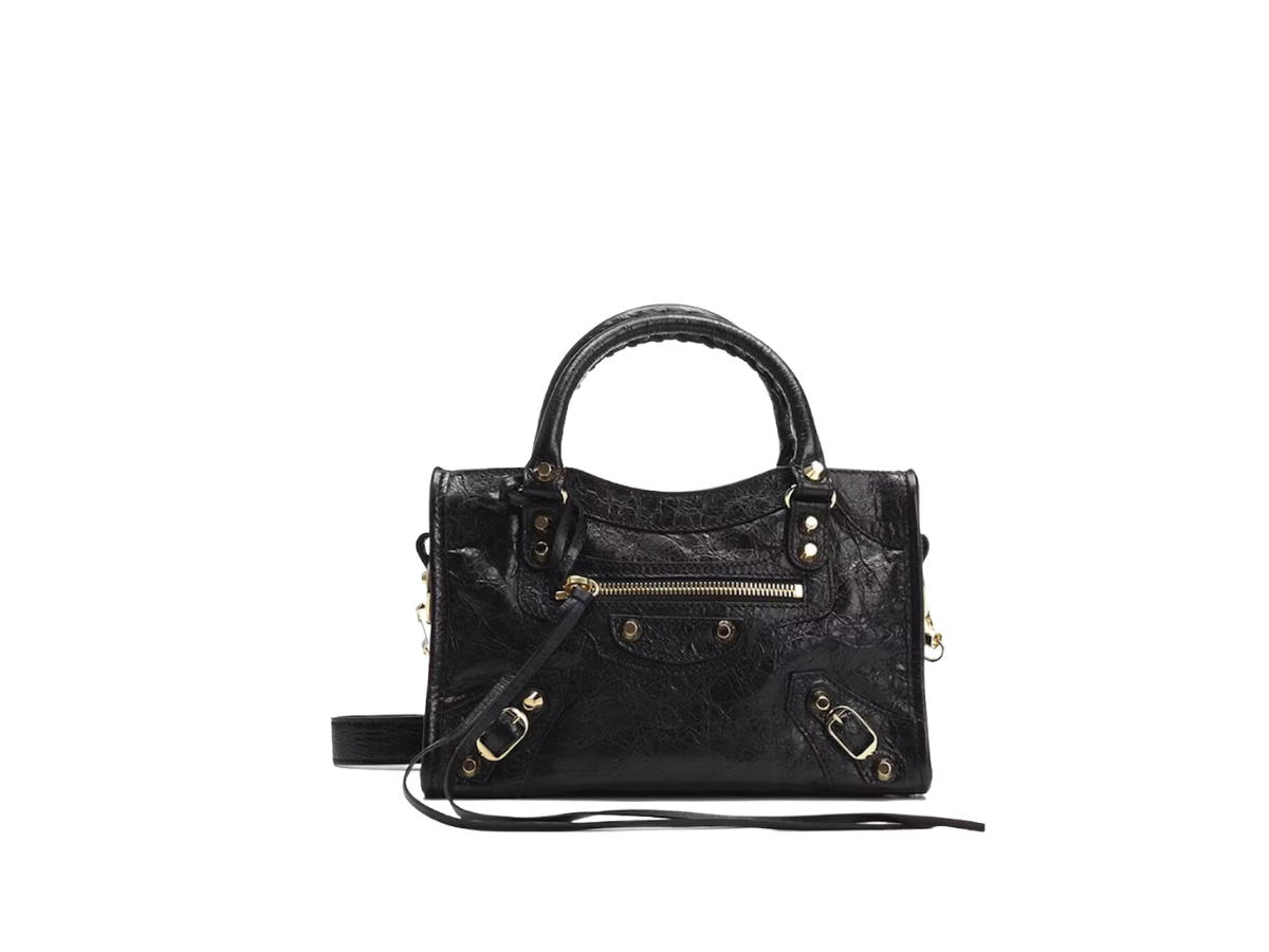 Balenciaga Balenciaga Classic City Mini Bag In Lamb Leather With Gold-Tone Hardware Black