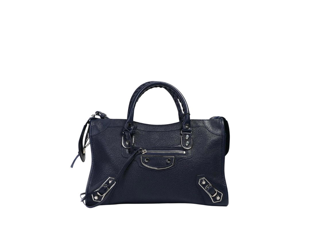 Balenciaga Balenciaga Classic Metallic Edge City Shoulder Bag In Goatskin Leather With Gold-Tone Hardware Black