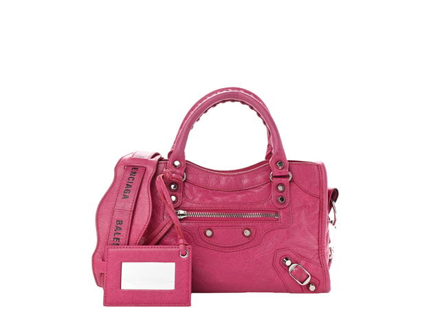 Balenciaga Balenciaga Classic Mini City In Leather With Silver Hardware Pink - view 1