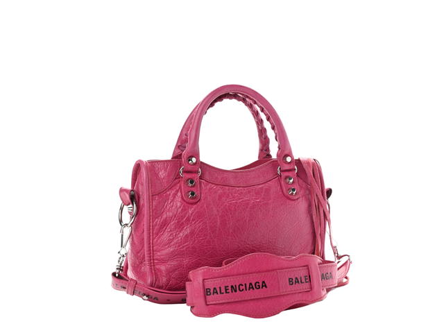Balenciaga Balenciaga Classic Mini City In Leather With Silver Hardware Pink - view 2