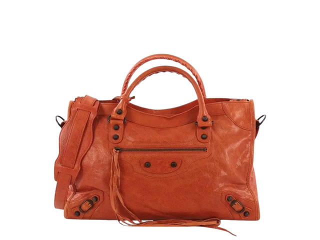 Balenciaga Balenciaga Classic Velo Bag Lambskin Leather Orange Ruthenium-Finish Metal - view 1