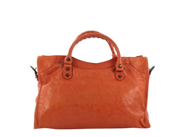 Balenciaga Balenciaga Classic Velo Bag Lambskin Leather Orange Ruthenium-Finish Metal - view 2