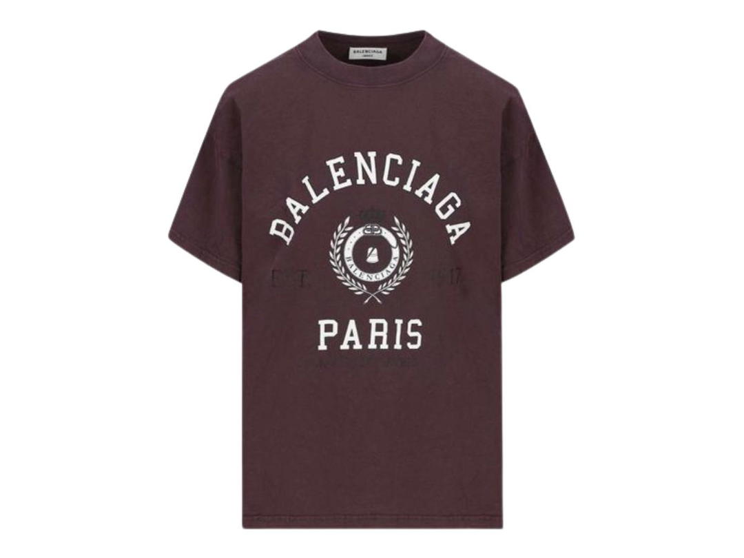 Balenciaga Balenciaga College 1917 T-Shirt Medium Fit Burgundy
