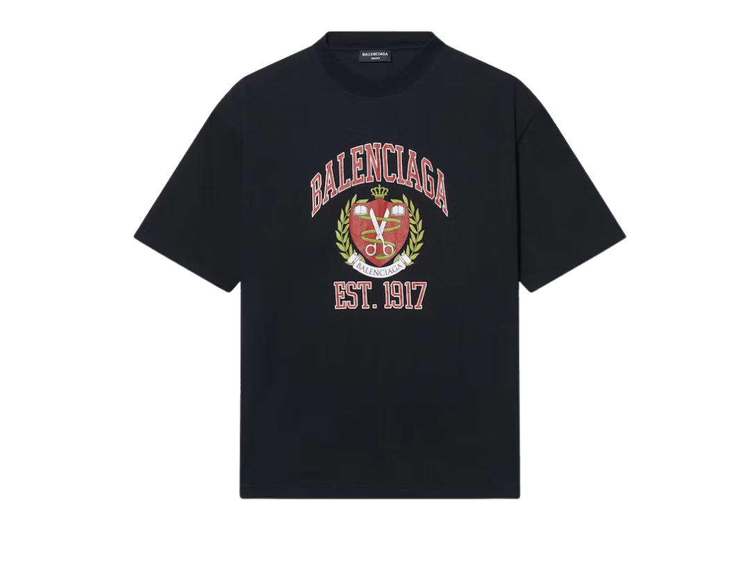 Balenciaga Balenciaga College Medium Fit T-Shirt Black Red White