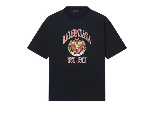 Balenciaga Balenciaga College Medium Fit T-Shirt Black Red White - view 1