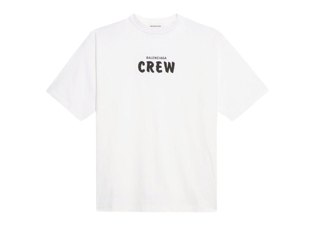 Balenciaga Balenciaga Crew Print T-Shirt White