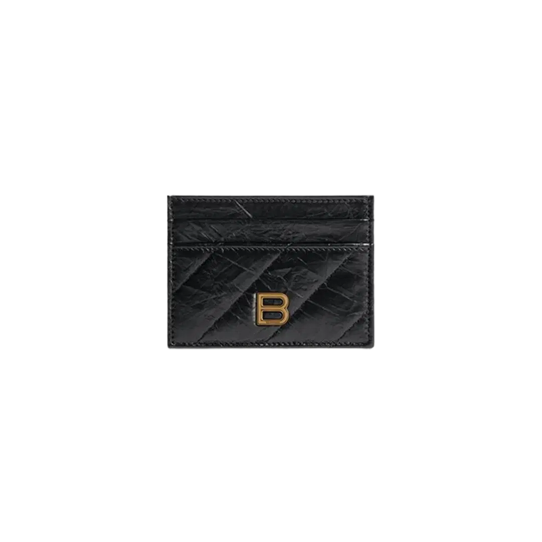 Balenciaga Balenciaga Crush Card Holder Quilted Black