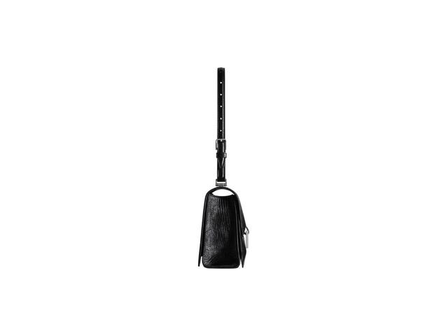 Balenciaga Balenciaga Crush Small Sling Bag In Black Paper Calfskin With Aged-Silver Hardware - view 3