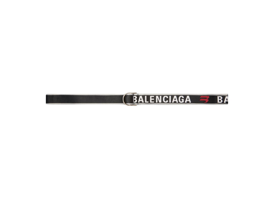 Balenciaga Balenciaga D Ring Belt In Jacquard Logo With Aged-Silver Hardware (Look 54 of the Balenciaga’s Summer 22, Red Carpet Collection)