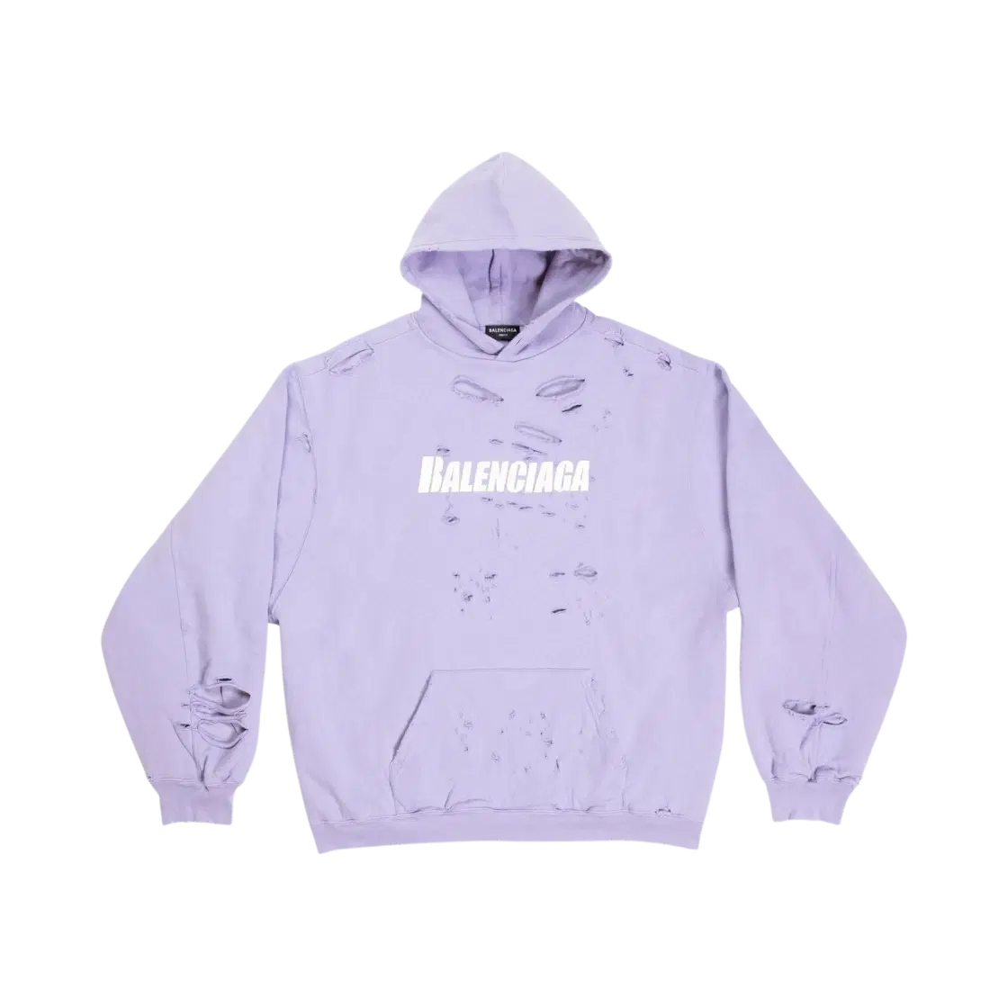 Balenciaga Balenciaga Destroyed Hoodie Light Purple White