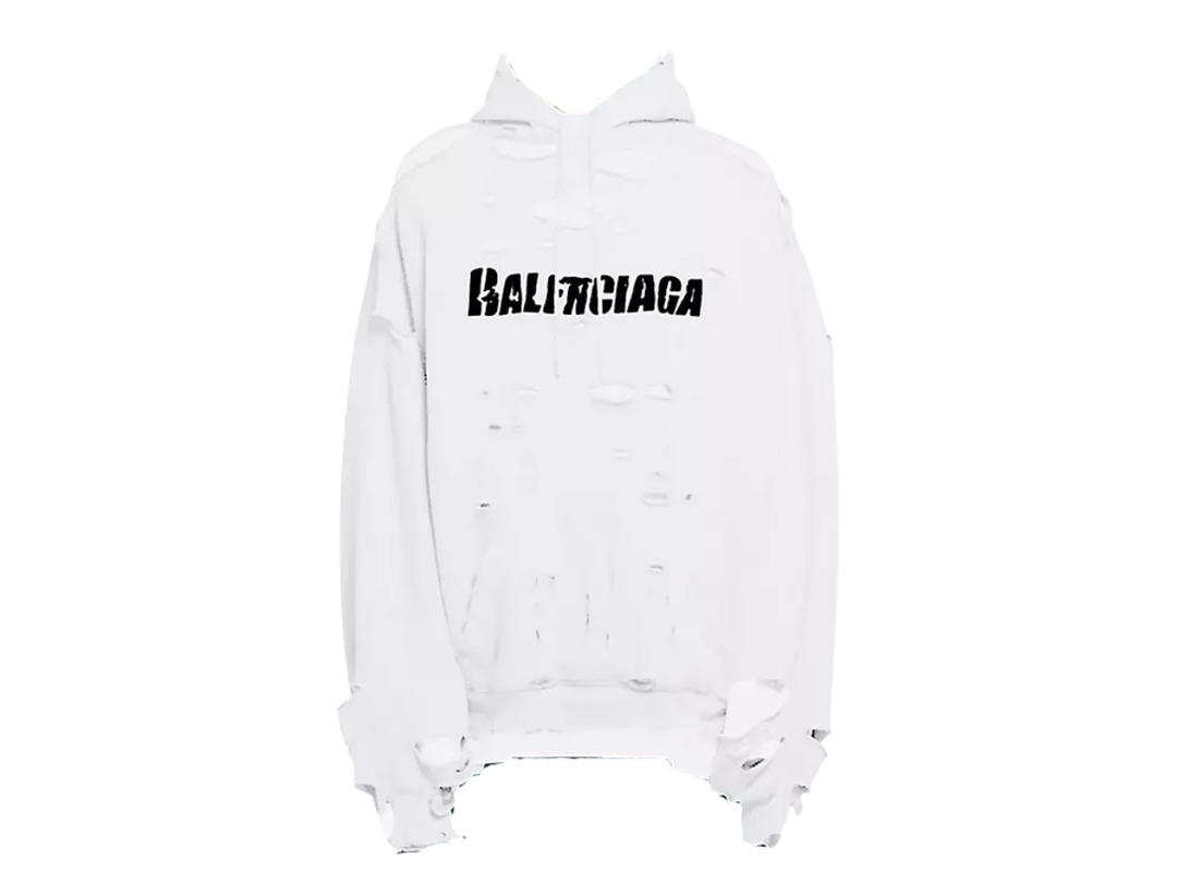 Balenciaga Balenciaga Destroyed Hoodies White