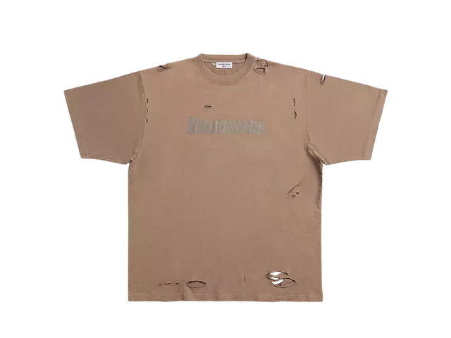 Balenciaga Balenciaga Destroyed T-shirt Boxy Fit Beige - view 1