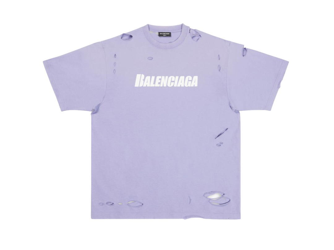 Balenciaga Balenciaga Caps Boxy Fit T-Shirt In Cotton Vintage Purple