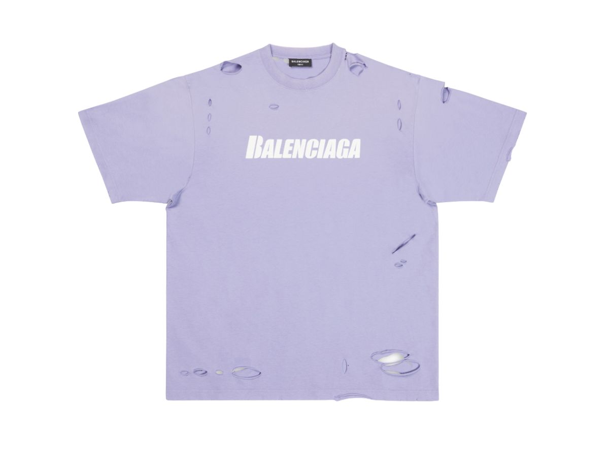 Balenciaga Balenciaga Caps Boxy Fit T-Shirt In Cotton Vintage Purple