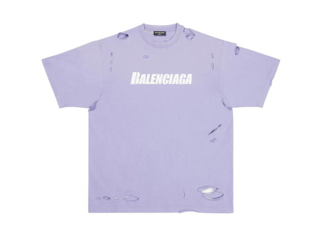 Balenciaga Balenciaga Caps Boxy Fit T-Shirt In Cotton Vintage Purple - view 1
