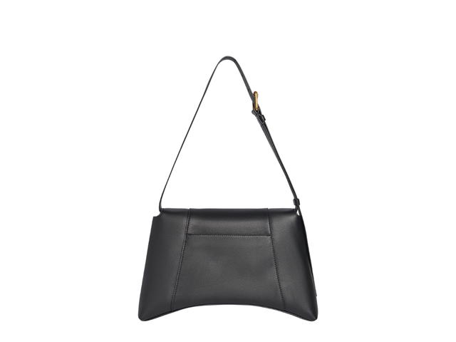 Balenciaga Balenciaga Downtown Medium Shoulder Bag In Semi Shiny Smooth Calfskin With Aged-Gold Hardware Black - view 2