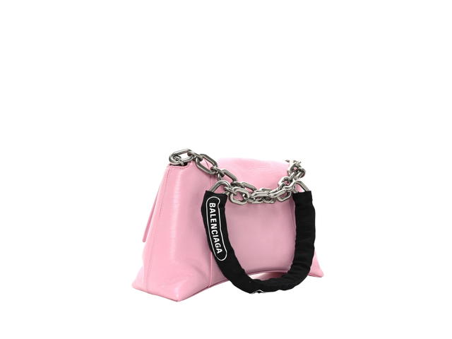 Balenciaga Balenciaga Downtown Small Bag In Pink Shiny Smooth Calfskin With Aged-Silver Hardware - view 2
