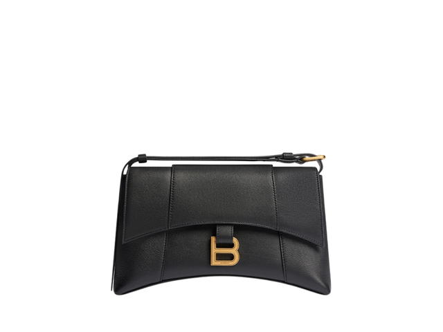 Balenciaga Balenciaga Downtown XS Shoulder Bag In Black Semi Shiny Smooth Calfskin With Aged-Gold Hardware - view 1