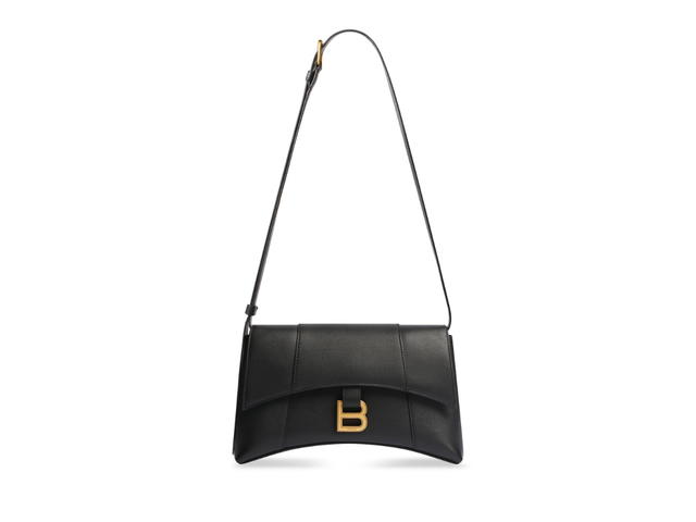 Balenciaga Balenciaga Downtown XS Shoulder Bag In Black Semi Shiny Smooth Calfskin With Aged-Gold Hardware - view 2