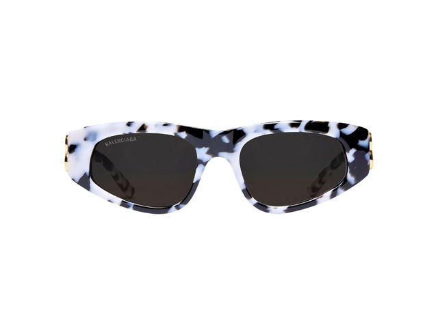 Balenciaga Balenciaga Dynasty D-frame Sunglasses BB0095S 010 53 In White Havana Acetate Frame-Gold BB With Grey Lenses - view 1