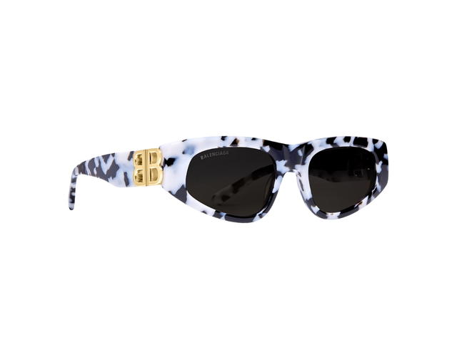 Balenciaga Balenciaga Dynasty D-frame Sunglasses BB0095S 010 53 In White Havana Acetate Frame-Gold BB With Grey Lenses - view 2
